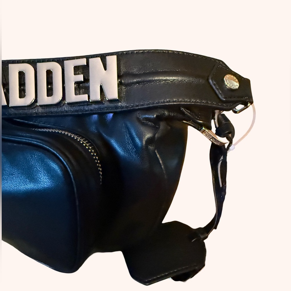 Steve Madden NWT Black Brhodes Shoulder Bag Bold Brand Silver Bling Logo (P141) - Picture 4 of 12